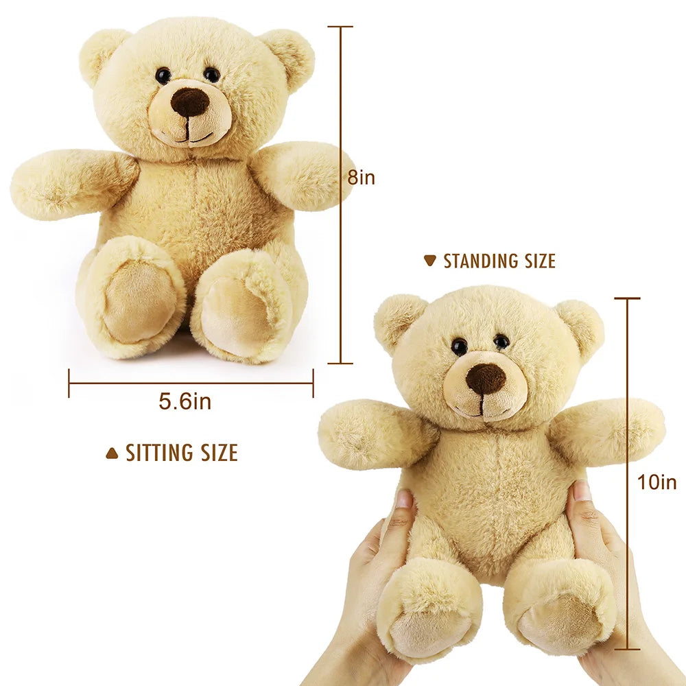Set of 5 Mini Teddy Bears – 8" Soft Stuffed Animals for Baby Shower & Kids Gifts