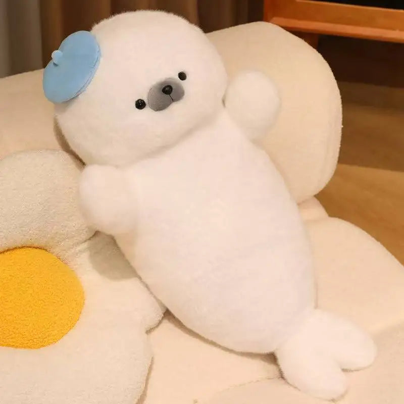 Sleeping Seal Plush Toy – Soft Stuffed Animal Pillow for Kids & Adults