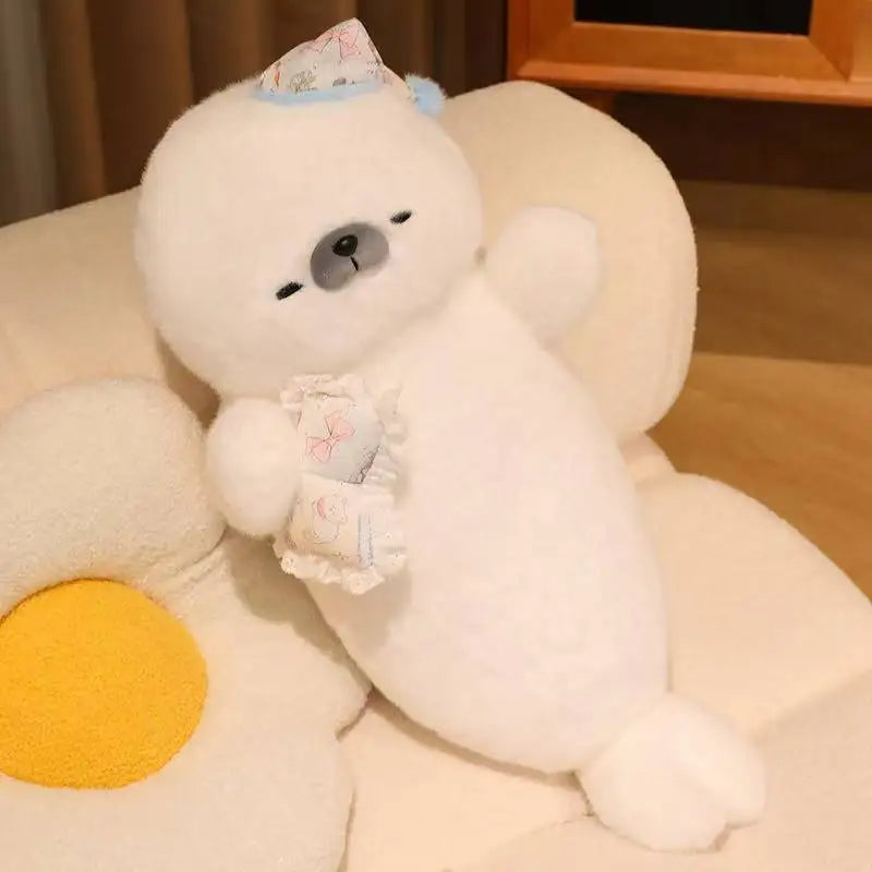 Sleeping Seal Plush Toy – Soft Stuffed Animal Pillow for Kids & Adults