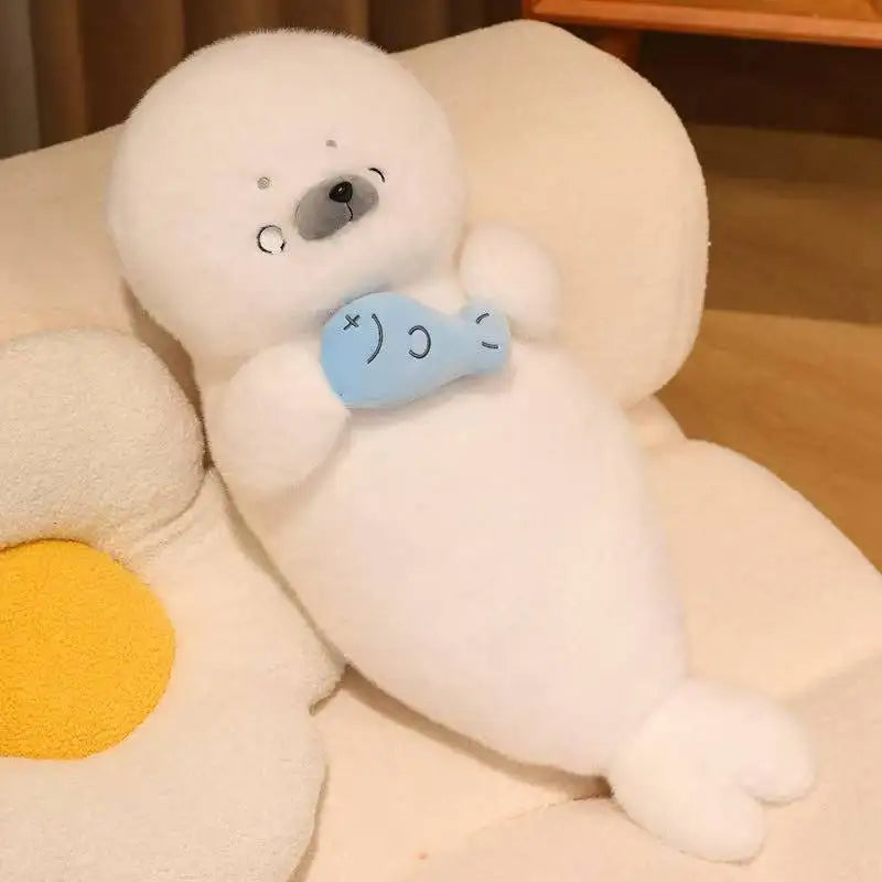 Sleeping Seal Plush Toy – Soft Stuffed Animal Pillow for Kids & Adults